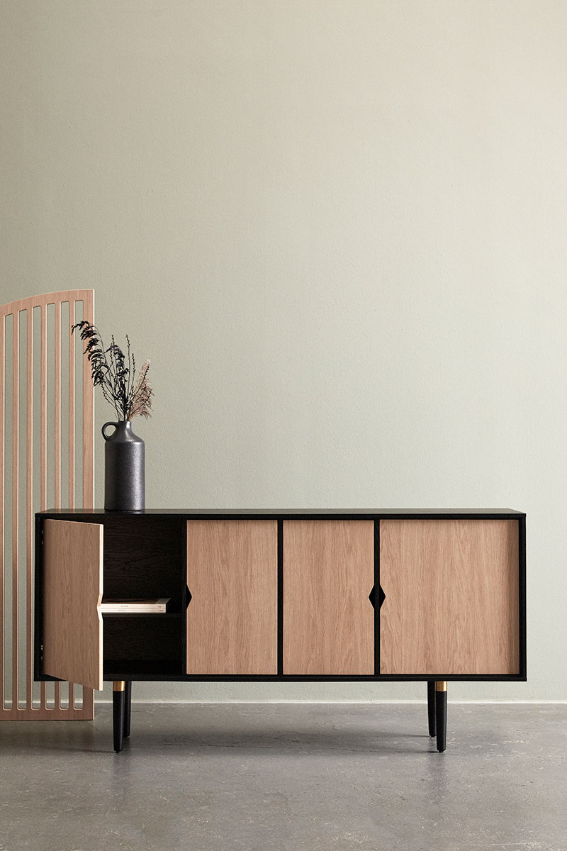 Andersen Uniques Sideboard Oak Black Lacquer